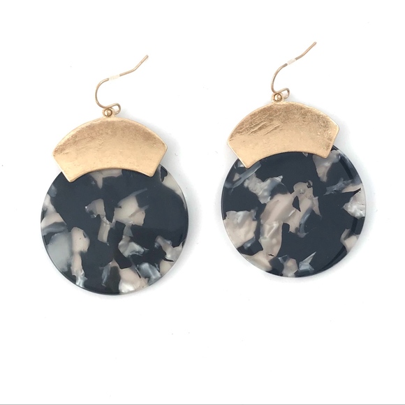 Jewelry - Gold and Black Deco Earrings